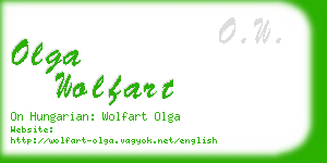 olga wolfart business card